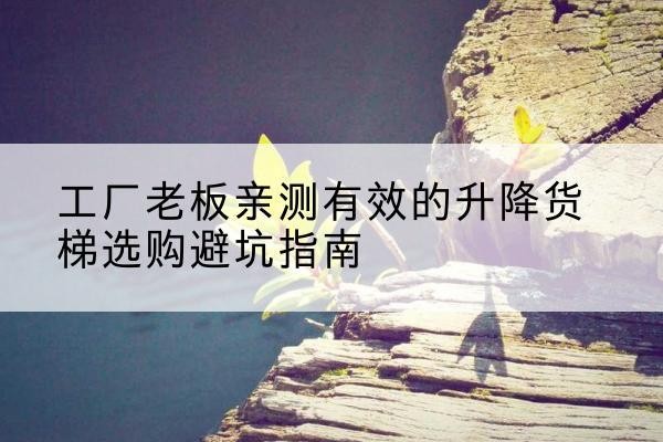 丁青升降货梯怎么选-工厂老板亲测有效的升降货梯选购避坑指南