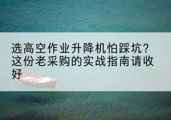 丁青高空作业升降机厂家推荐-选高空作业升降机怕踩坑？这份老采购的实战指南请收好