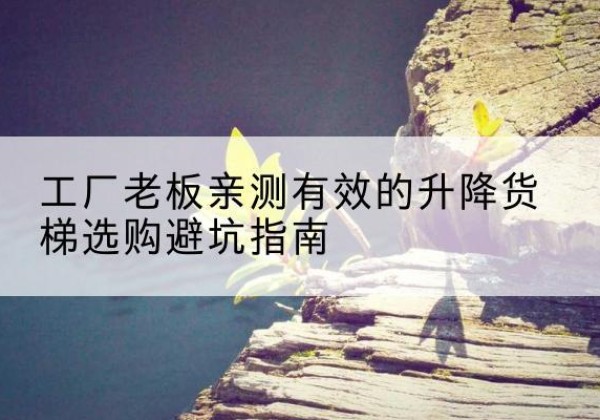 丁青升降货梯怎么选-工厂老板亲测有效的升降货梯选购避坑指南
